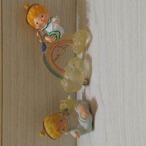 Vintage 84' & 1985 Hallmark Keepsake Christmas Rainbow Clouds Light Up Ornament